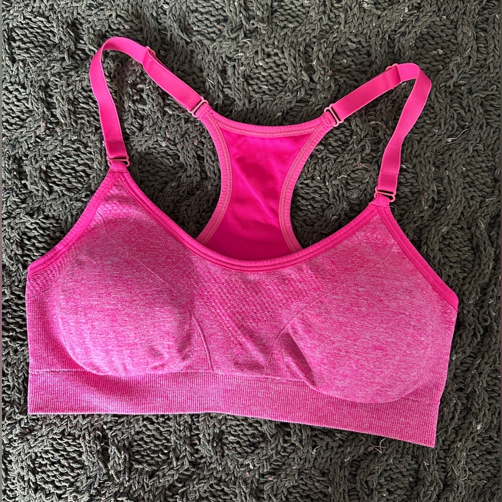 Racerback Neon Pink Sport Bra Size M/L